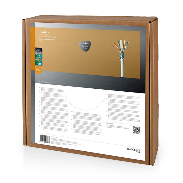 AlarmsysteemExpert.nl AlarmsysteemExpert.nl Netwerkkabel CAT6 F/UTP, 100 mtr op rol, 100% koper, Solid aders