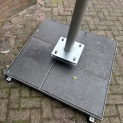 AlarmsystemExpert.nl Camera mast movable aluminum 4 meters Ø 90mm with tile frame