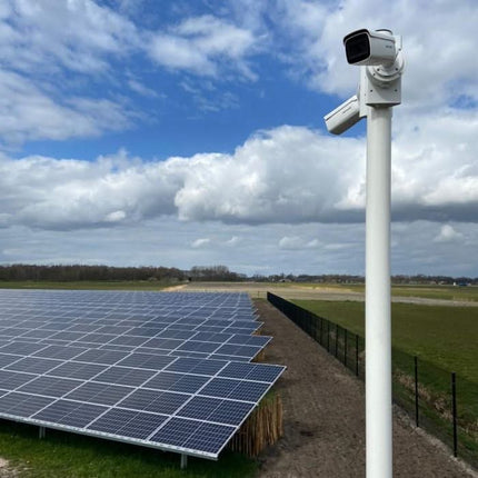 AlarmsystemExpert.nl Camera mast movable aluminum 4 meters Ø 90mm with tile frame