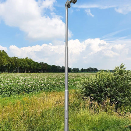 AlarmsystemExpert.co.uk Fixed camera mast 4 meters tapered with inspection hatch