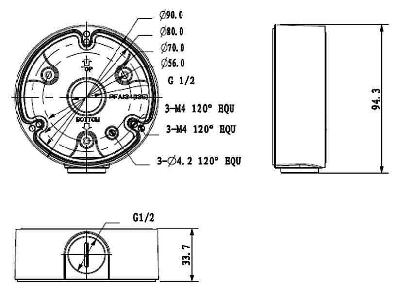 Dahua PFA135 mounting box for outdoor application