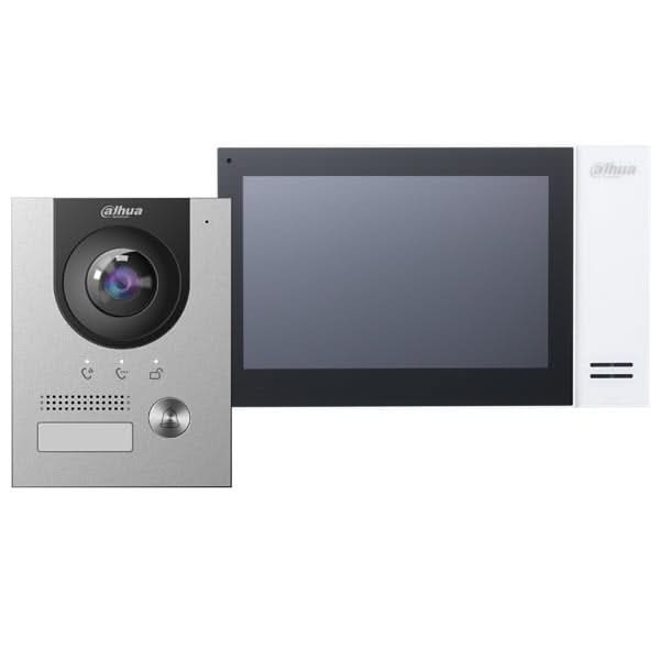 Dahua Video intercom set KTP01L incl PoE switch, VTO2201F-P and VTH2421FW-P indoor station