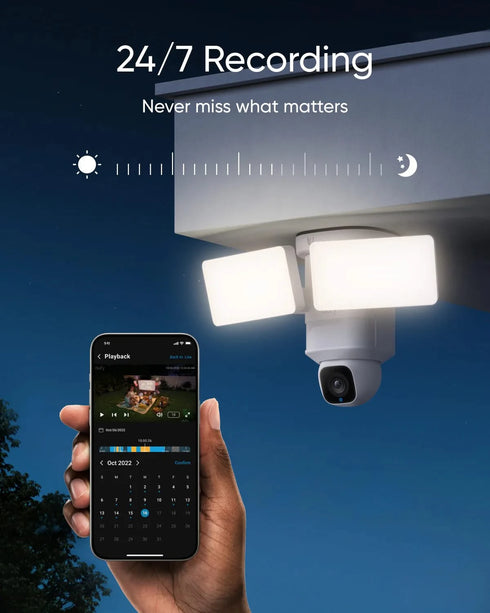 Eufy Eufy Floodlight Cam E30, WiFi Pan en Tilt camera met schijnwerpers