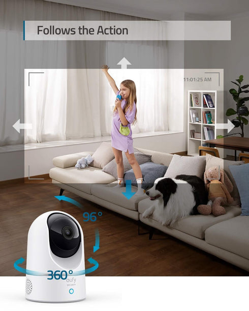 Eufy Eufy Indoor Cam, Pan & Tilt draaibaar 2K