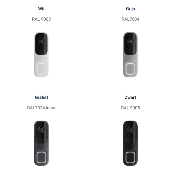 Ajax Systems Ajax Systems DoorBell, 4 MP Camera met ingebouwde AI en PIR Sensor