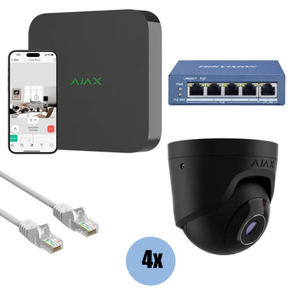 Ajax Systems Ajax Systems Kit 4x Turret, NVR and cabling black
