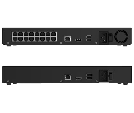 Ajax Systems Enregistreur NVR H2D16PAC Ajax Systems, 16 canaux, 16 ports PoE, HDMI 4K, noir