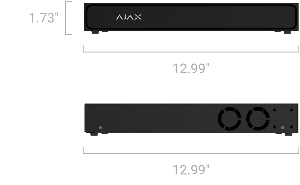 Ajax Systems Ajax Systems NVR H2DAC Recorder 16 Channels, 4K HDMI Without PoE, Black