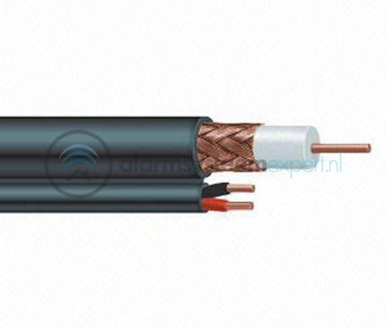 Alarm SystemExpert.co.uk Câble combiné coaxial RG59 avec câble d'alimentation DC, 100 mètres