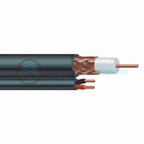 Alarm SystemExpert.co.uk Câble combiné coaxial RG59 avec câble d'alimentation DC, 100 mètres