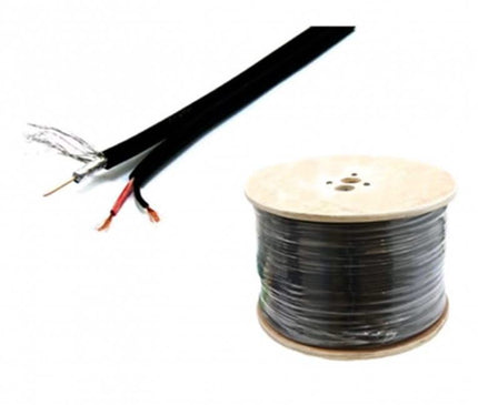 Alarm SystemExpert.co.uk Câble combiné coaxial RG59 avec câble d'alimentation DC, 100 mètres