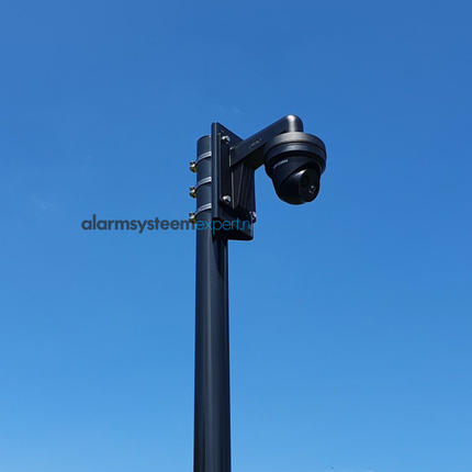AlarmsystemExpert.co.uk Mât de caméra rond avec ancrage inclinable 3 mètres Ø 90mm