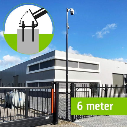 Alarm SystemExpert.co.uk Mât à caméra rajeuni avec ancre basculante et trappe d'inspection, 6 mètres