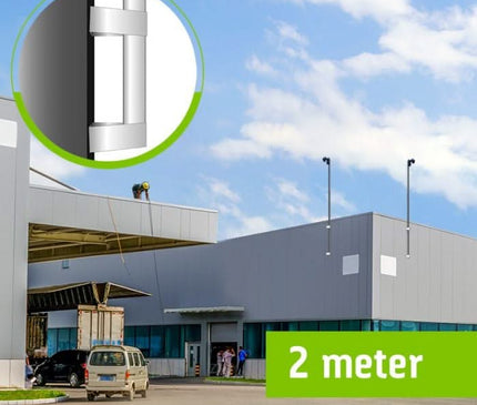 AlarmsysteemExpert.nl Cameramast 2 meter Ø 90mm met RVS muurbeugels