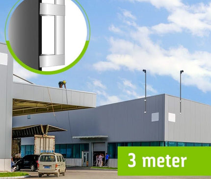 AlarmsysteemExpert.nl Cameramast 3 meter Ø 90mm met RVS muurbeugels