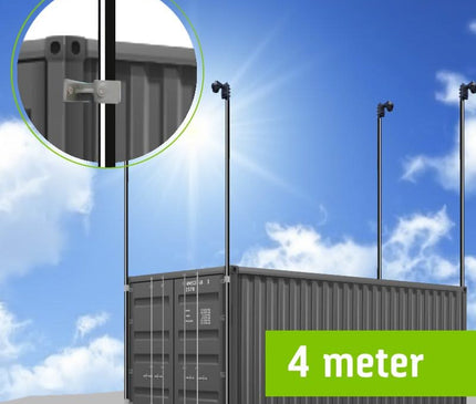 AlarmsysteemExpert.nl Cameramast 4 meter Ø 60mm met containerklemmen