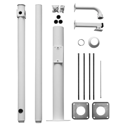 AlarmsysteemExpert.nl Cameramast 4.5m Wit, Gegalvaniseerd staal, Bliksemafleider