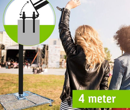 Alarm SystemExpert.nl Alarm SystemExpert.nl Camera mast movable aluminum 4 meters Ø 90mm with tile frame