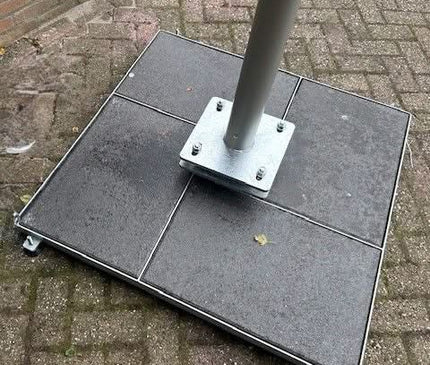 Alarm SystemExpert.nl Alarm SystemExpert.nl Camera mast movable aluminum 4 meters Ø 90mm with tile frame