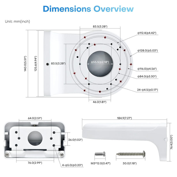 AlarmsystemExpert.fr Support de caméra pour caméras Hikvision et Dahua