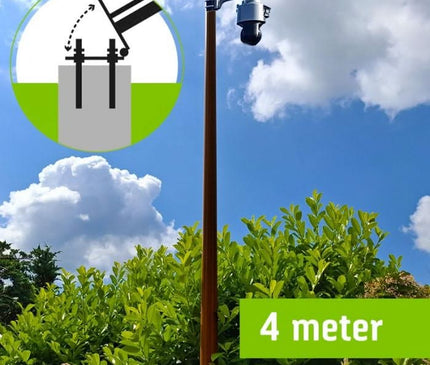 Alarm SystemExpert.co.uk Structure en bois foncé mât à caméra avec ancre basculante 4 mètres