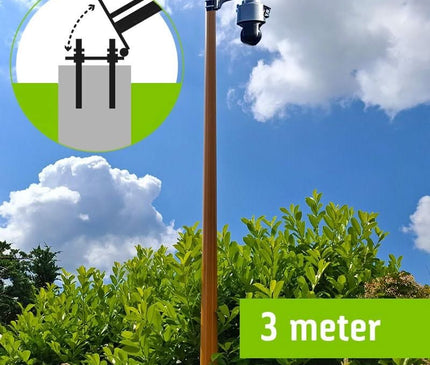Alarm SystemExpert.co.uk Structure en bois léger mât à caméra avec ancre basculante 3 mètres