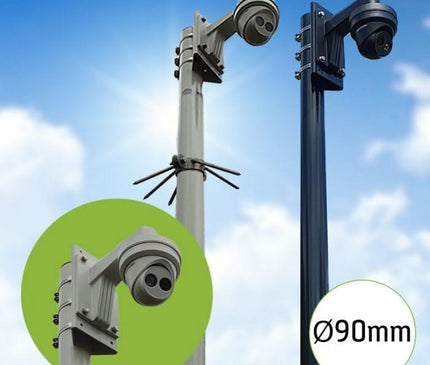 Alarm SystemExpert.nl Alarm SystemExpert.nl Round camera mast with tilt anchor 4 meters Ø 90mm