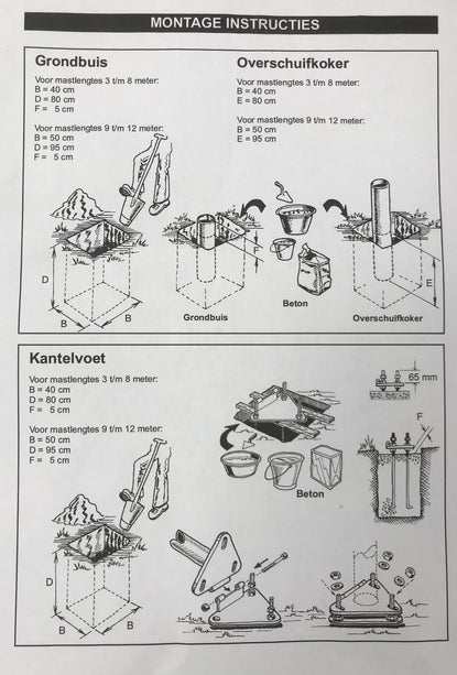 AlarmsysteemExpert.nl Ronde cameramast met kantelanker 5 meter Ø 90mm