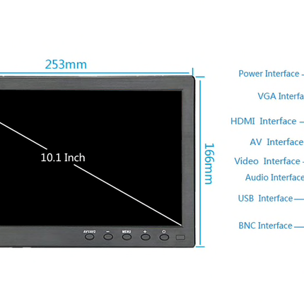 AlarmsysteemExpert.nl TFT 10" Full HD monitor incl. montagebeugel voor aan wand