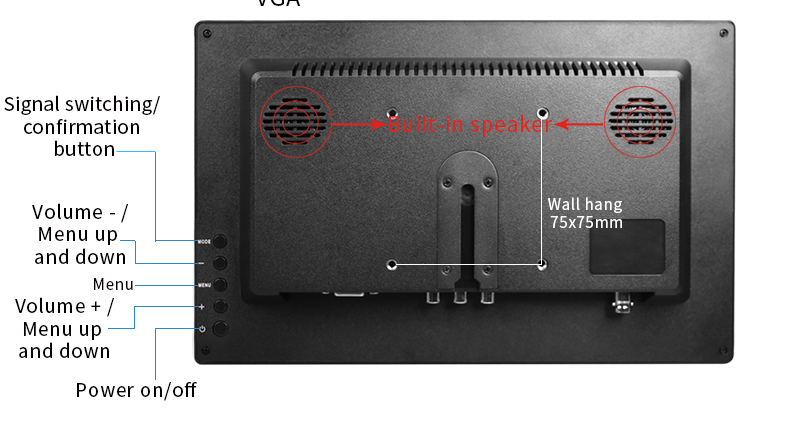 AlarmsysteemExpert.nl TFT 13" Full HD monitor incl. montagebeugel voor aan wand of bureau