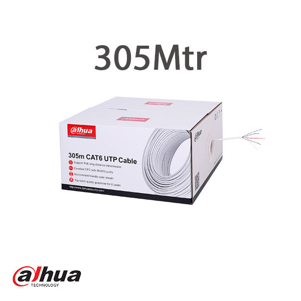 Dahua Dahua Netwerkkabel CAT6, UTP,  305 mtr in doos, 100% Koper, Solid aders, CPR gekeurd