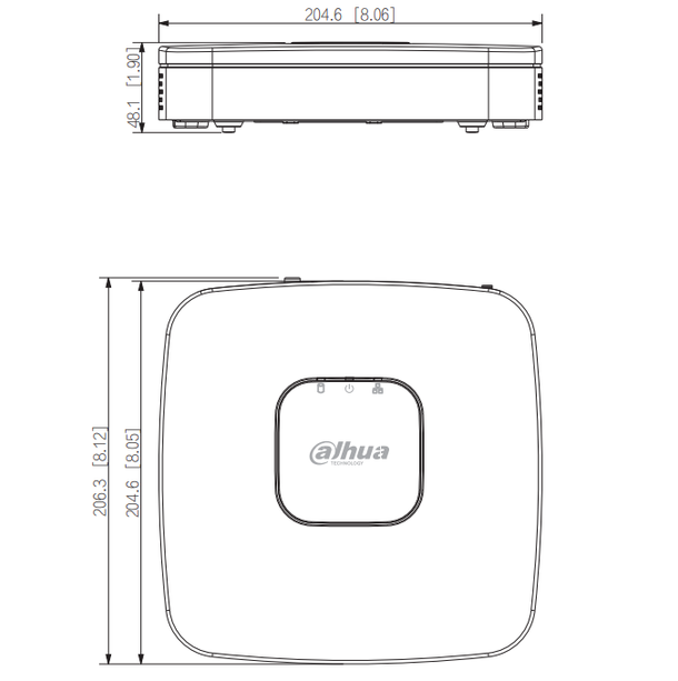 Dahua NVR2104-P-4KS3 Lite Series, 1x LAN 4x PoE Convient pour 4 caméras IP MODÈLE DEMO