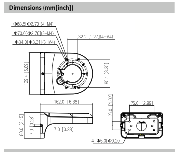 Dahua Dahua PFB2204W-B Wandhalterung, schwarz, für verschiedene Dahua-Kameras