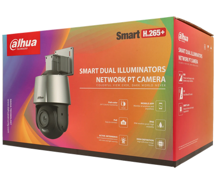 Dahua Dahua SD3A400-GN-A-PV, 4MP PT Beveiligingscamera met Slimme Verlichting en Sirene