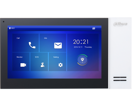 Dahua Dahua VTH2421FW-P, Binnenpost 7 inch Touch screen, wit, PoE, SIP