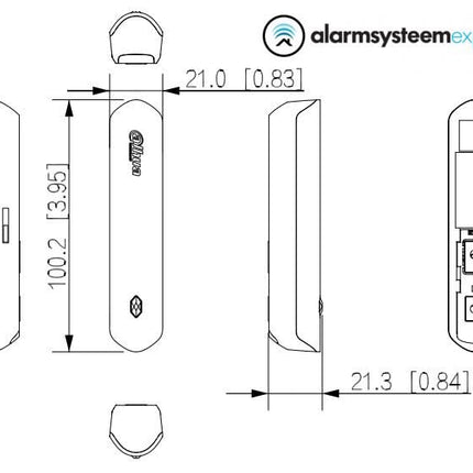 Dahua DHI-ARD323-W2(868S)-B, Magneetcontact Draadloos Klein, Black