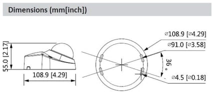Dahua IPC-HDBW3541F-AS-S2, Caméra réseau mini-dôme 5MP 2.8mm, Wizsense