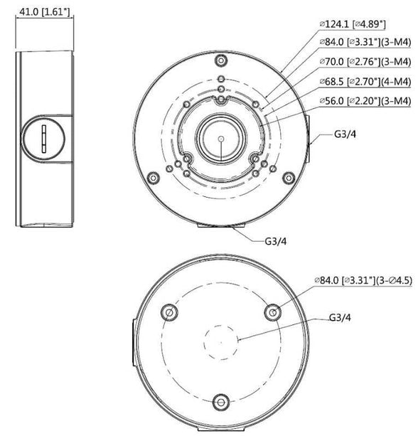 Dahua PFA130E montagebox Zwart