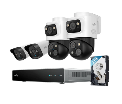 Eufy Eufy Sicherheitskamera-Set; PoE-Recorder, 2x Bulletcam und 2x PTZ-Kamera