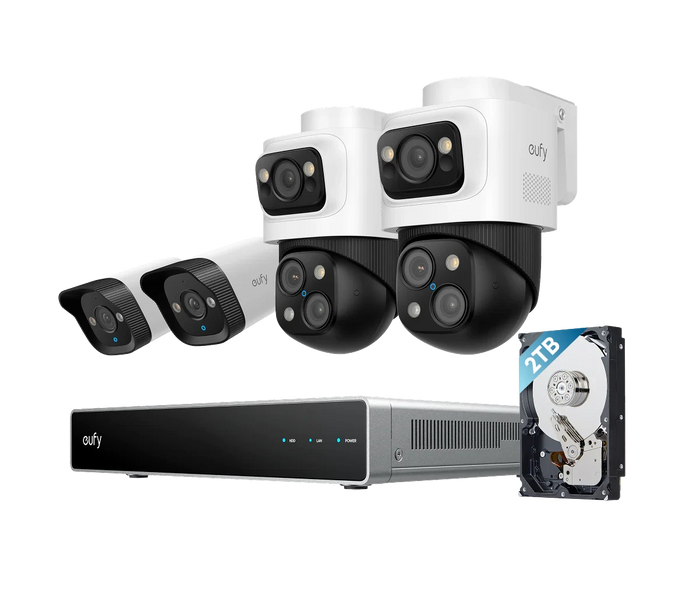 Eufy Eufy Beveiligingscamera set; PoE recorder, 2x Bulletcam en 2x PTZ camera