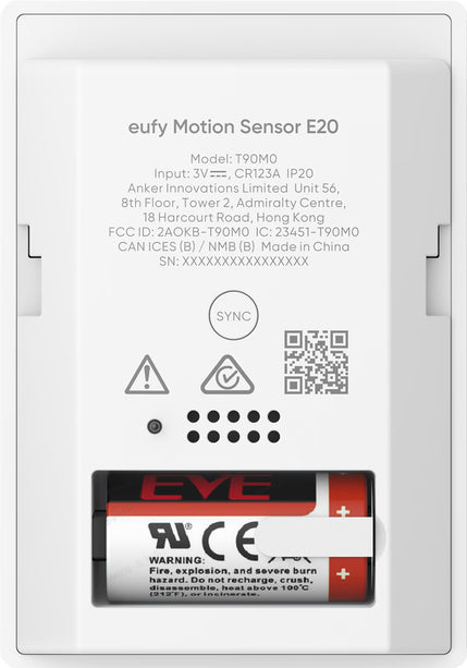 Eufy Eufy Motion Detector E20 Wireless Pet Friendly Wall Mount White