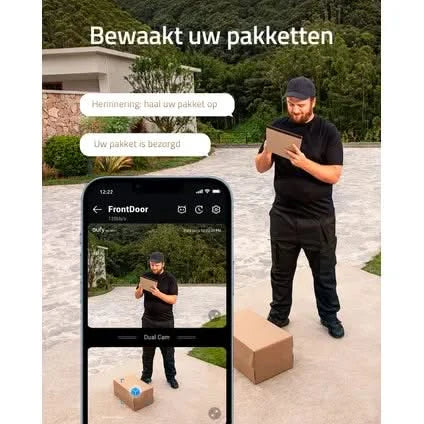 Eufy Videodeurbel Dual 2 Pro Add-on, 2K resolutie, oplaadbare batterij, uitbreiding op Homebase