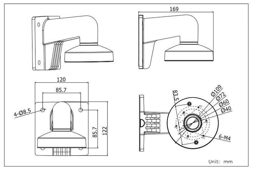 Hikvision DS-1272ZJ-110 aluminium wandbeugel