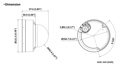 Hikvision DS-2CD2186G2H-ISU 2.8mm 8 MP DarkFighter AcuSense Caméra dôme, PoE, Microphone