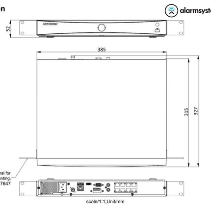 Hikvision DS-7608NXI-I2/8P/S, AcuSense, Netwerk video recorder, 8x IP kanalen, 8x POE, 4K