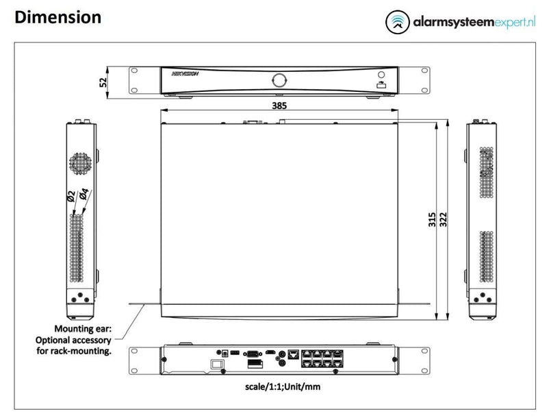 Hikvision DS-7608NXI-K2/8P 8 kanalen 4K NVR HDMI en PoE DEMO