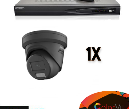 Hikvision Hikvision Colorvu Set 1x Turret 4MP Recorder + Bekabeling