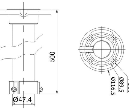 Hikvision Hikvision DS-1662ZJ plafondmontage pijp 50cm