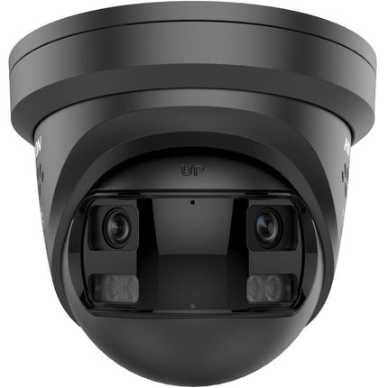Hikvision Hikvision DS-2CD23127G3P-LIS2UY/SL Zwart, 12MP 180 graden camera, Dual Lens, ColorVu 3.0, PoE