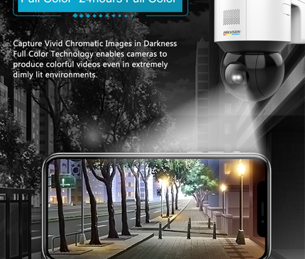 Hikvision Hikvision DS-2DE3A404IWG-E/W, 4 MP, PTZ, Smart Hybrid LED, WiFi, 2-way audio, Incl. wall mount